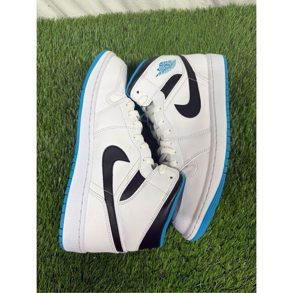 Size 12 OG ALL VNDS - Air Jordan 1 Mid Laser Blue - Picture 5 of 7